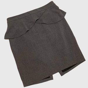 Express Grey Ruffle Pencil Skirt sz 10